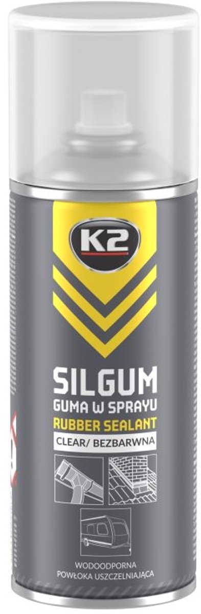 Série K2 silgum - revêtement élastique transparent en spray - 400 ml - résistant aux intempéries et à l'eau