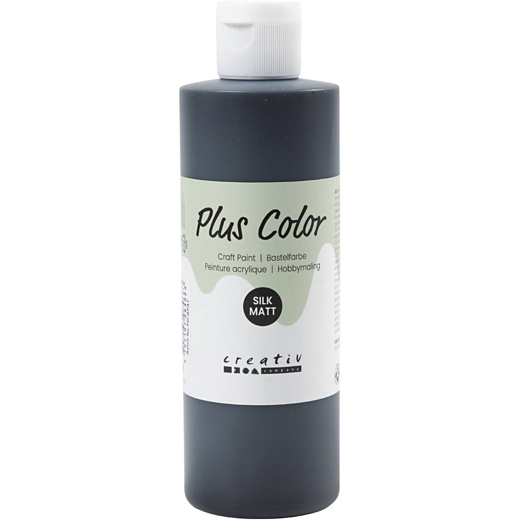 Peinture acrylique Plus Color, noire, 250 ml 1 bouteille