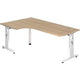Bach bureau d'angle Hammerer vos82 e w mélamine 200x120cm chêne
