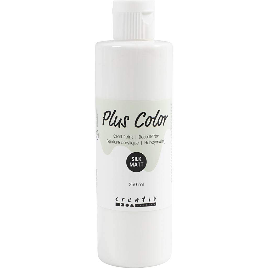 Peinture acrylique Plus Color, blanche, 250 ml 1 bouteille