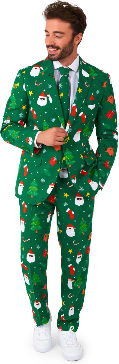 Opposuits festivité vert - costume de Noël homme - tenue de Noël - mauvais costume de Noël hommes - vert - taille : eu 50