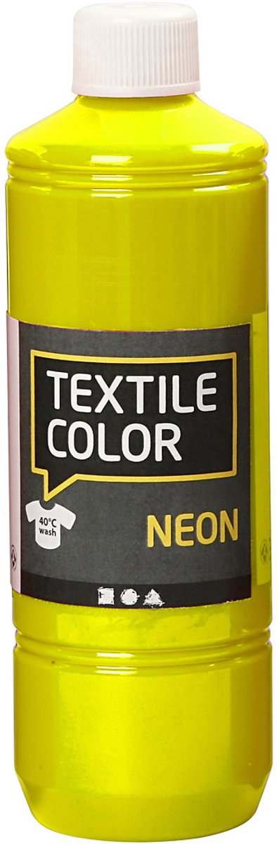 Creativ Company Textile Couleur semi-couverture de peinture textile Neon Geel, 500 ml