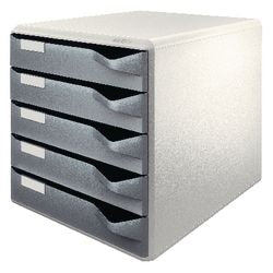 Commode Leitz 5280 89 5 tiroirs 28,5 x 35,5 x 39 cm gris gris