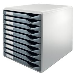 Commode Leitz 5281 89 10 tiroirs29,1x35,2x29,2cm gris gris