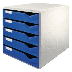 Commode Leitz 5280 35 5 tiroirs29,1x35,2x29,2cm gris bleu
