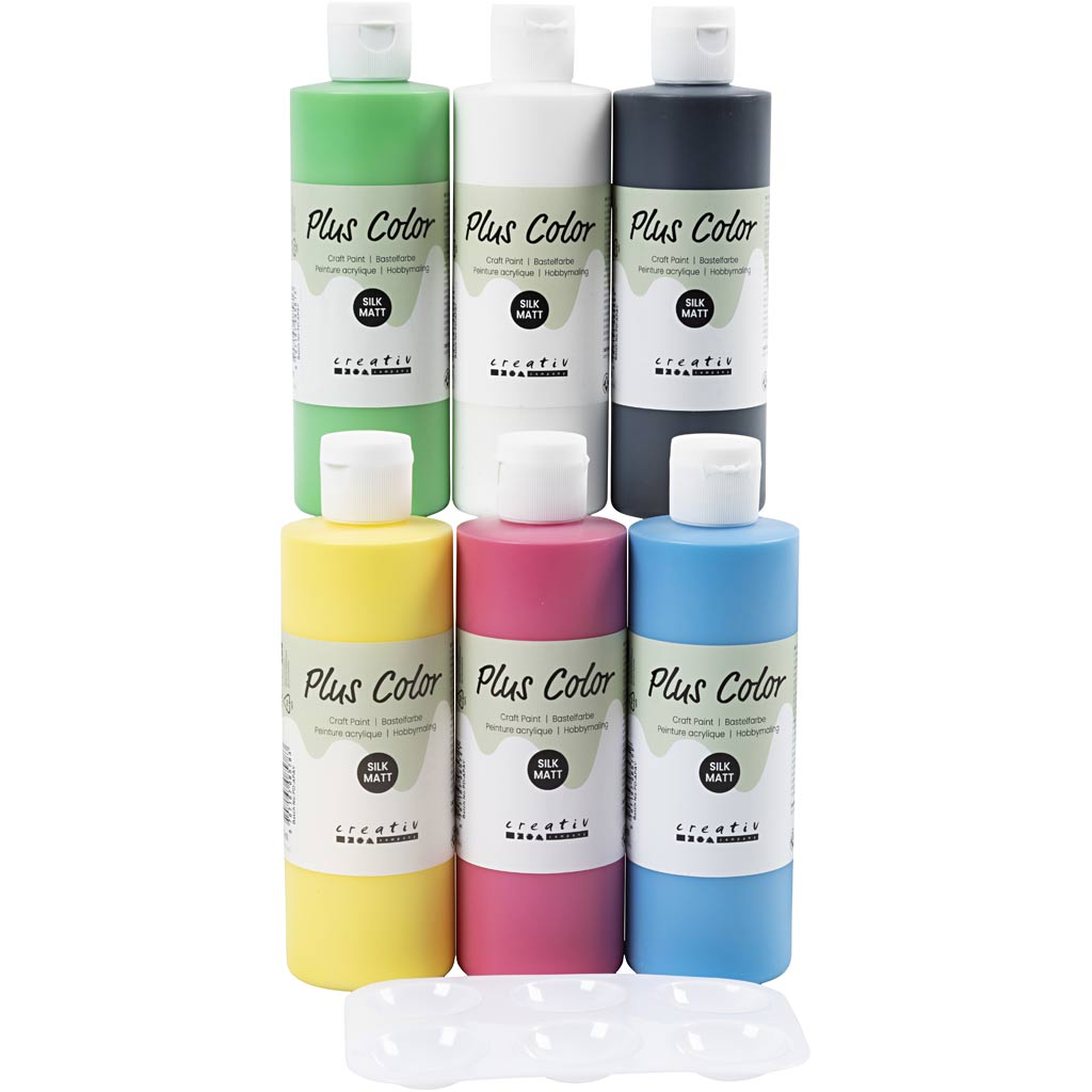 Peinture acrylique Plus color, couleurs primaires, 6x250 ml 1 boîte