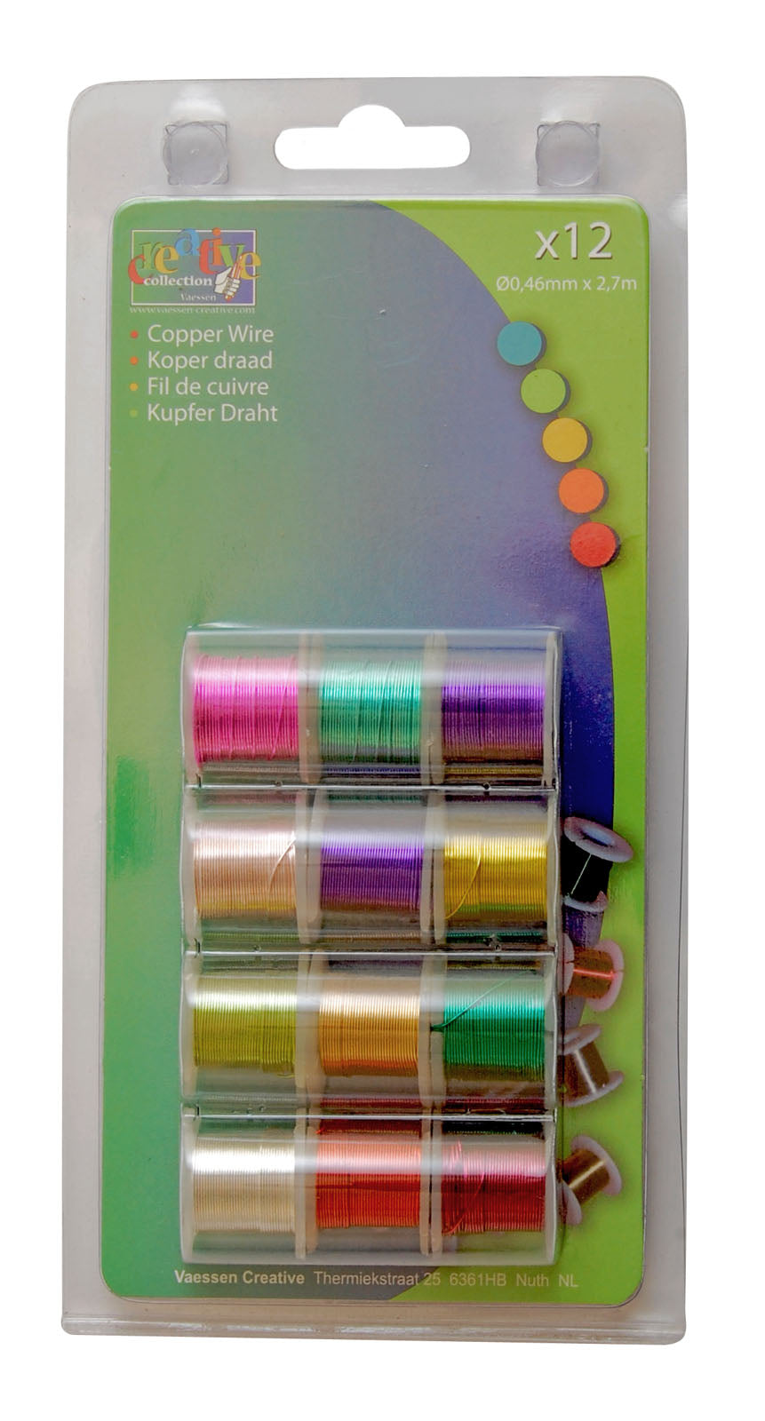 Vaessen creative • fil de cuivre lumineux 12x2,7m 0,46mm