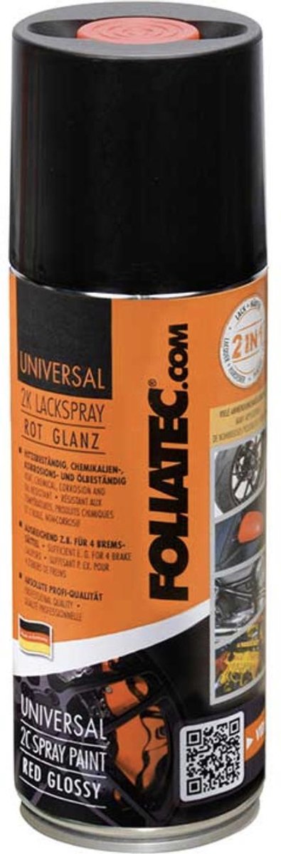 Foliatec peinture universelle 2c en aérosol - noir brillant 1x400ml