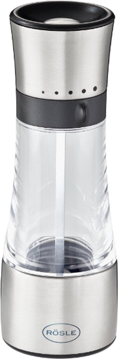 Moulin à épices Rösle, 5 positions, verre, inox -
