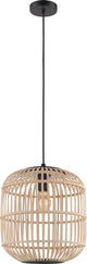 Lampe à suspension Eglo Bordesley - e27 - ø 35 cm - bambou, rotin - noir, marron