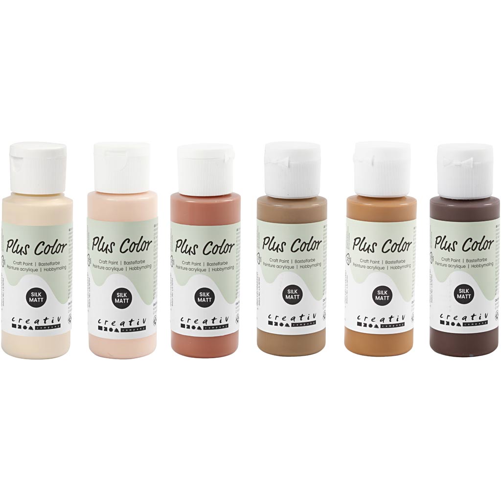 Peinture acrylique Plus Color, différentes couleurs, 6x60 ml 1 boîte