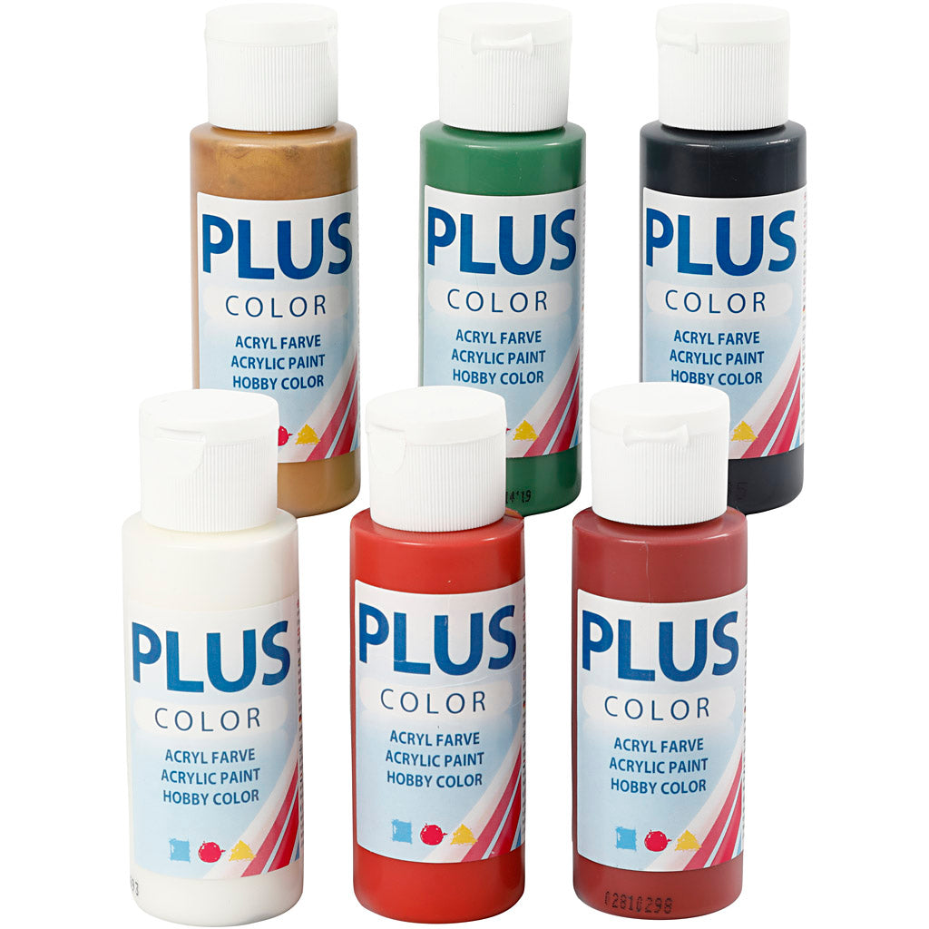 Peinture acrylique Plus Color, peinture de Noël, 6x60 ml 1 boîte