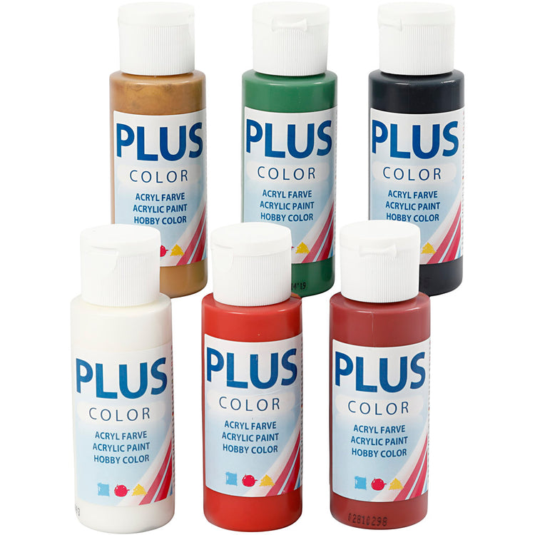 Peinture acrylique Plus Color, peinture de Noël, 6x60 ml 1 boîte