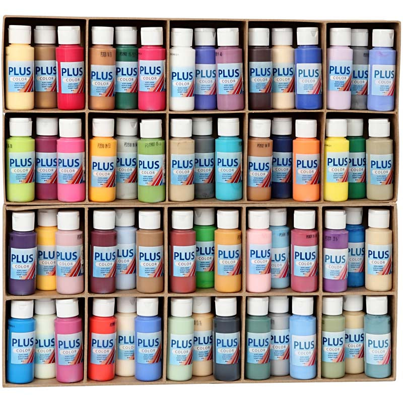 Peinture acrylique Plus Color, différentes couleurs, 60x60 ml 1 boîte