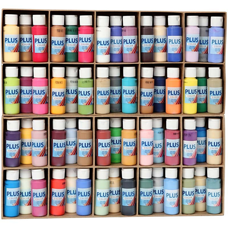 Peinture acrylique Plus Color, différentes couleurs, 60x60 ml 1 boîte