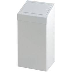 Poubelle en métal 34x26x70cm 50l blanc