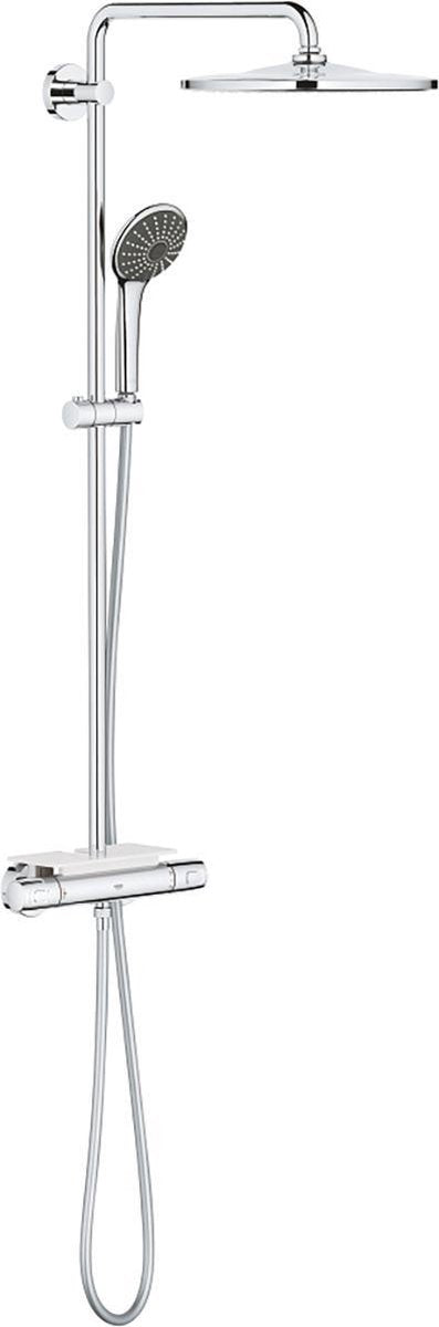 Douche à effet pluie Grohe vitalio joy 310 - ø 31 cm - avec robinet thermostatique et étagère - avec technologie cooltouch - chrome