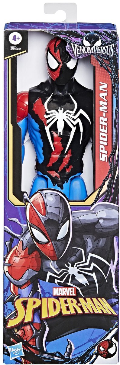 Figurine articulée Marvel Hasbro Spider-Man Venom contre Spider-Man Titan.