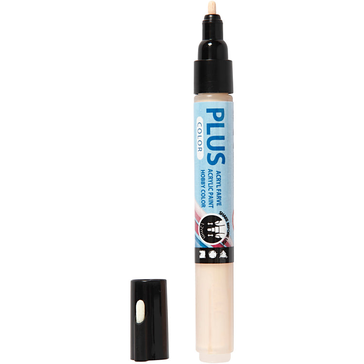 Marqueur de couleur Plus, l : 14,5 cm, largeur de trait 1-2 mm, beige clair, 5,5 ml, 1 pièce