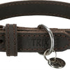 Trixie Collar chien rustique gras en cuir foncé marron foncé