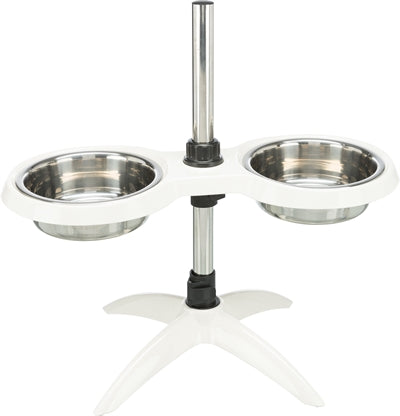 Trixie alimentant la barre de chien standard en acier inoxydable mélamine blanc