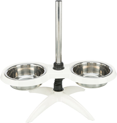 Trixie alimentant la barre de chien standard en acier inoxydable mélamine blanc