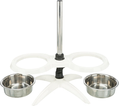 Trixie alimentant la barre de chien standard en acier inoxydable mélamine blanc