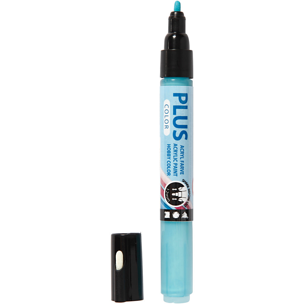 Marqueur de couleur Plus, l : 14,5 cm, largeur de trait 1-2 mm, turquoise, 5,5 ml, 1 pièce