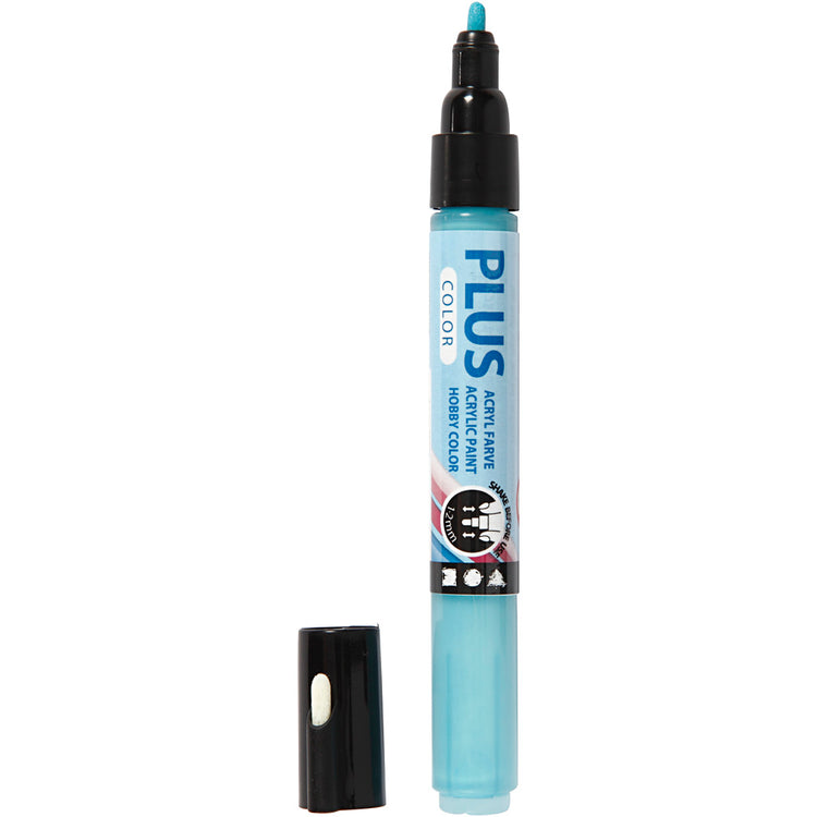 Marqueur de couleur Plus, l : 14,5 cm, largeur de trait 1-2 mm, turquoise, 5,5 ml, 1 pièce