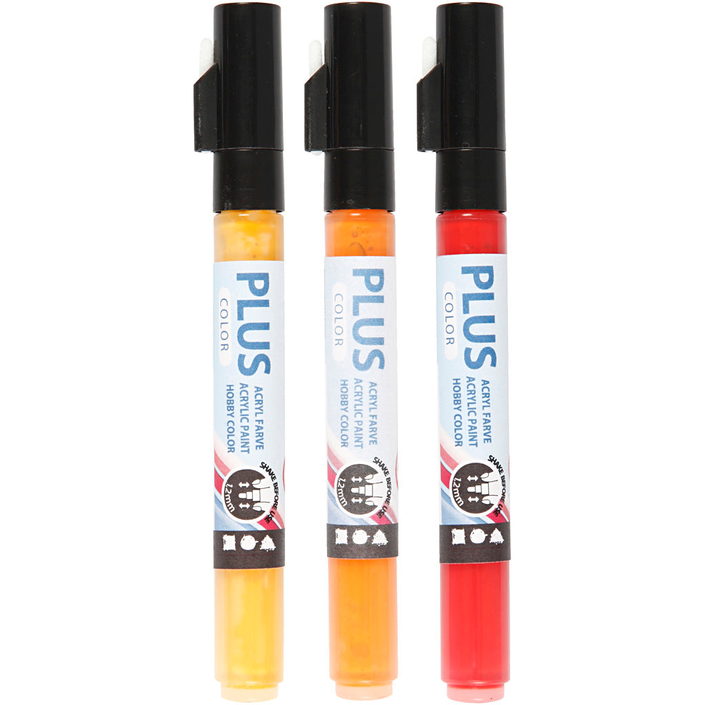 Plus marqueurs de peinture couleur - Ochère jaune, orange, rouge foncé