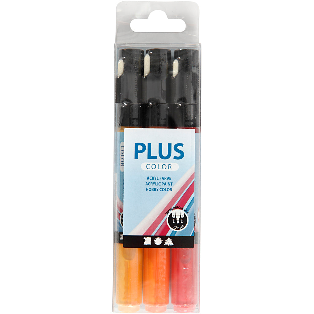 Plus marqueurs de peinture couleur - Ochère jaune, orange, rouge foncé