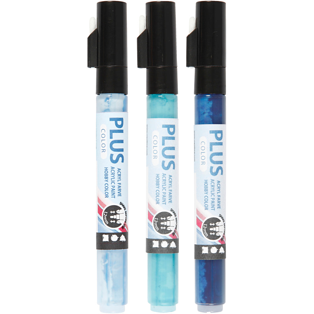 Plus des marqueurs de peinture couleur - bleu ciel, bleu marine, turquoise