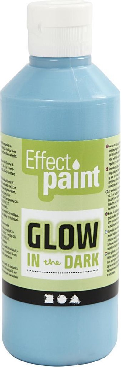 Glow in the Dark Paint - Bleu clair, 250 ml