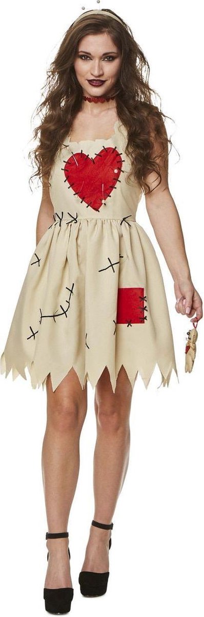 Partychimp Costumes de carnaval poupée vaudou vêtements de carnaval costume d'Halloween pour femme costume d'Halloween pour femme carnaval pour adultes - polyester - taille L - robe bandeau 2 pièces