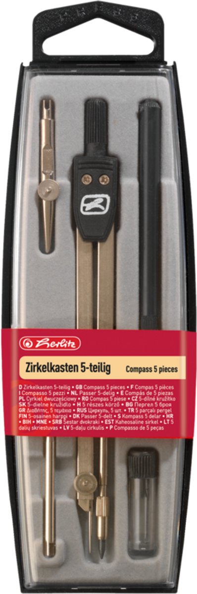 Herlitz 8710303 boussole noir, métallique 5 pièce(s)