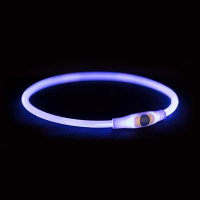 Collier de trixie USB lumière flash lumineuse tpu rechargeable bleu
