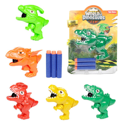 Mini pistolet dinosaure World of Dinosaurs avec flèches, 4 pièces.