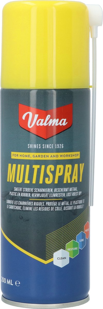Valma multispray - formule qui fonctionne pour des centaines d'applications - déplace l'humidité - arrête les grincements et les craquements - détache les pièces rouillées ou coincées - 200 ml