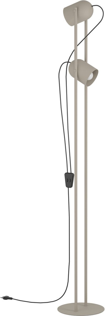 Eglo Tilston lampadaire - liseuse - E14 - 142,5 cm - coloris sable beige crème - inclinable