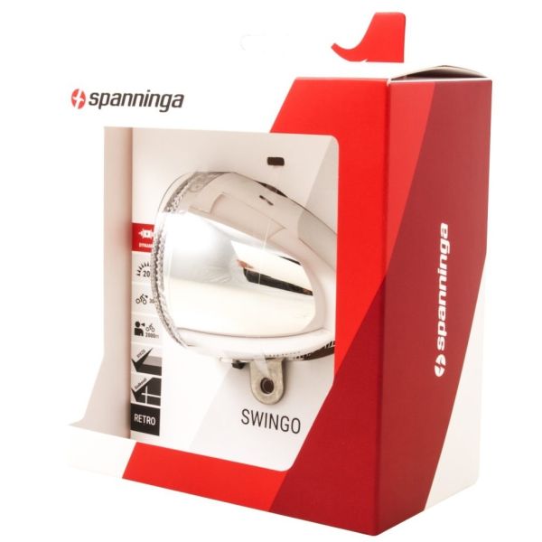 Spanninga swingo headlight chrome batt.