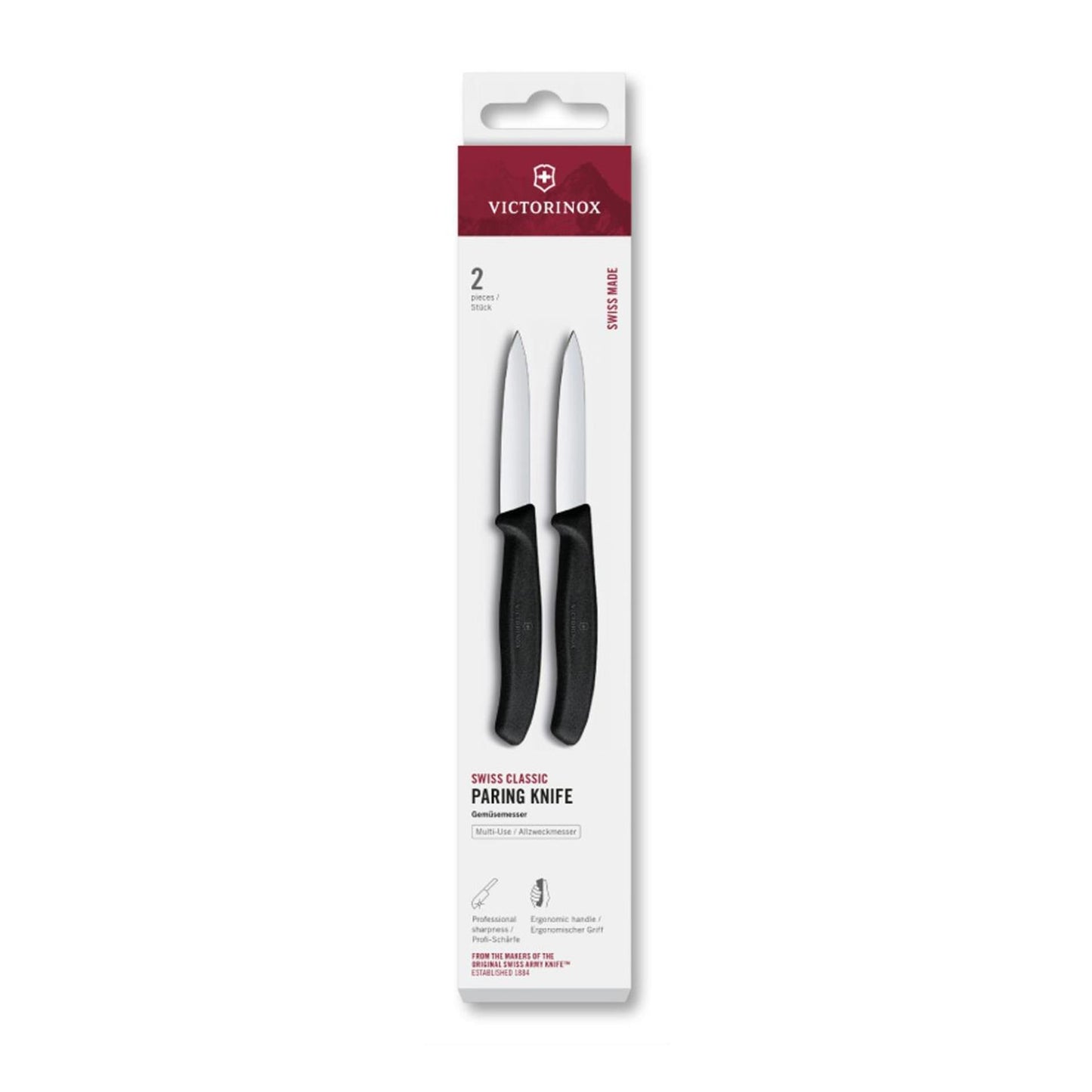 Victorinox couteau d'office 2 pcs noir pointu 8cm