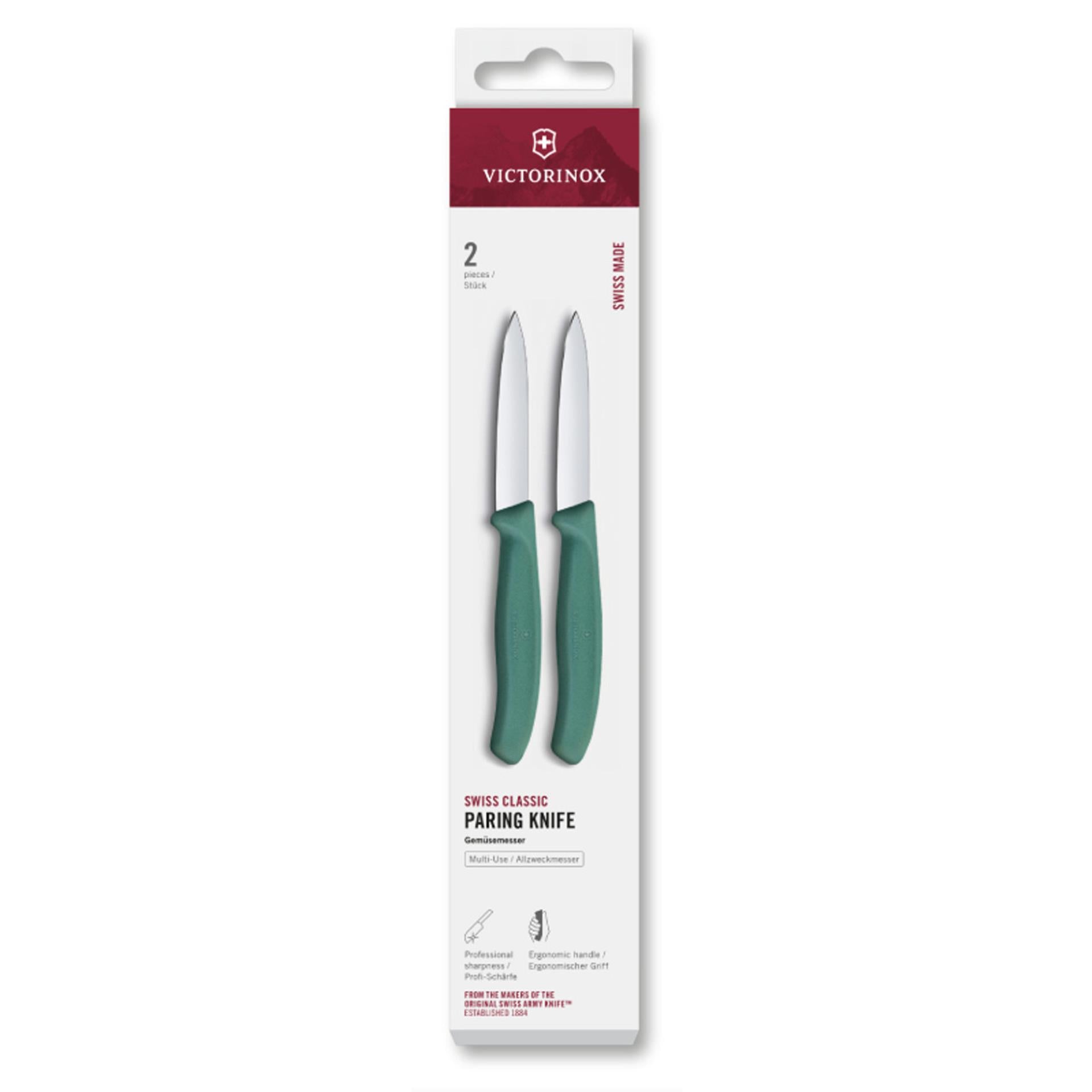 Couteau à éplucher Victorinox 2pcs vert pointu 8cm