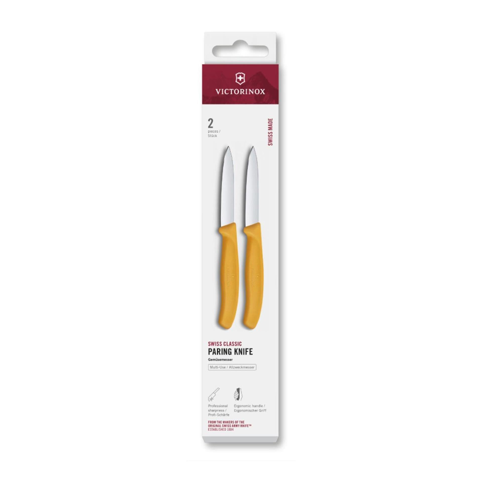 Couteau à éplucher Victorinox 2pcs jaune pointu 8cm