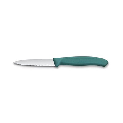 Couteau à éplucher Victorinox vert dentelé 8cm