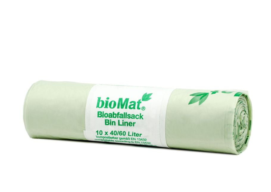 Sacs à ordures à compostable biomat 40 60L 10 PCS.