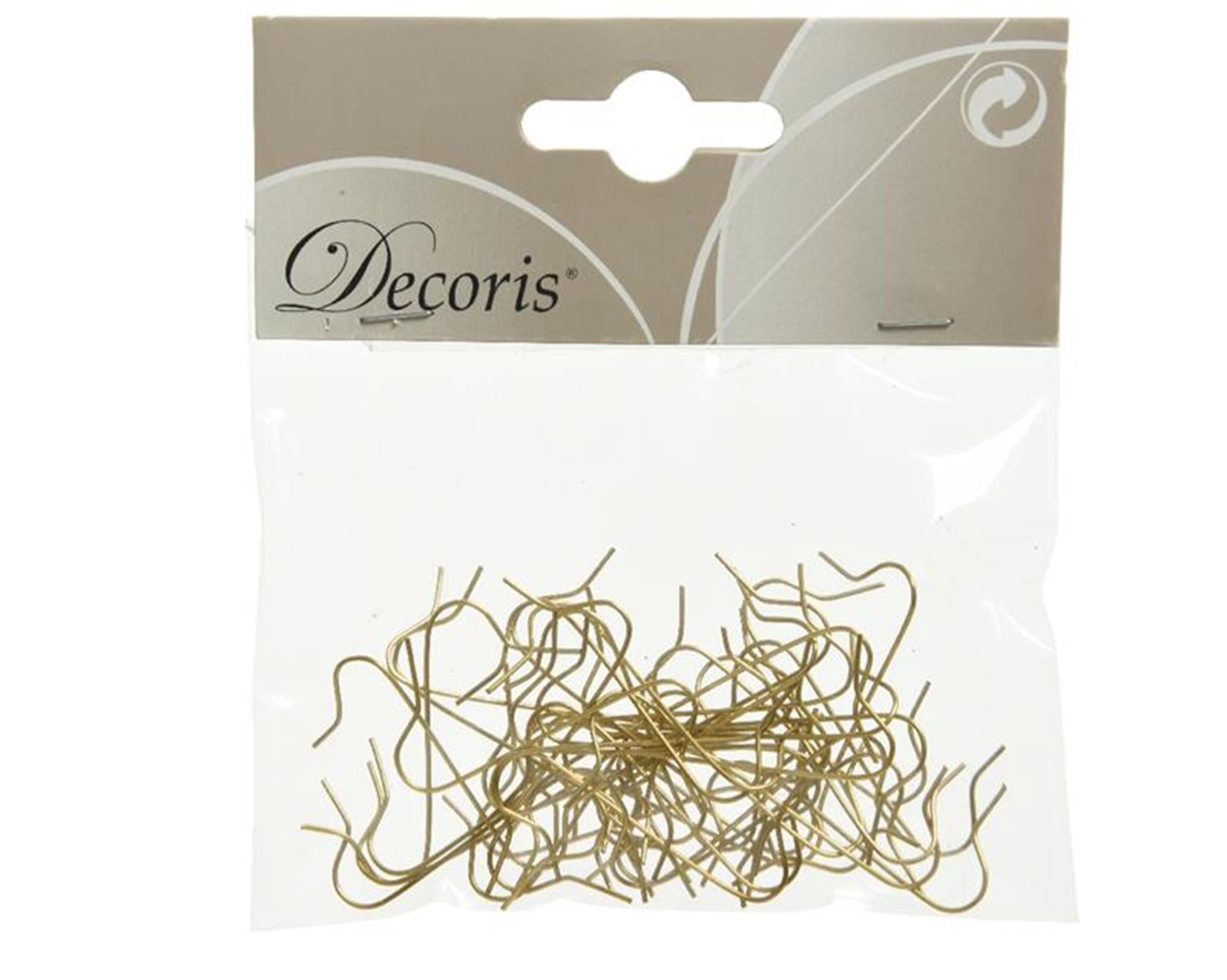 Decoris Crochets boule de Noël 50 en sachet 3,5cm doré