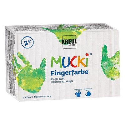 Peinture de doigt Kreul Mucki, différentes couleurs, 6x150 ml 1 boîte