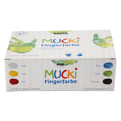 Peinture de doigt Kreul Mucki, différentes couleurs, 6x150 ml 1 boîte
