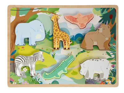 Groupe d'artisanat créatif ferme de puzzles 3D en bois - 7 pcs.