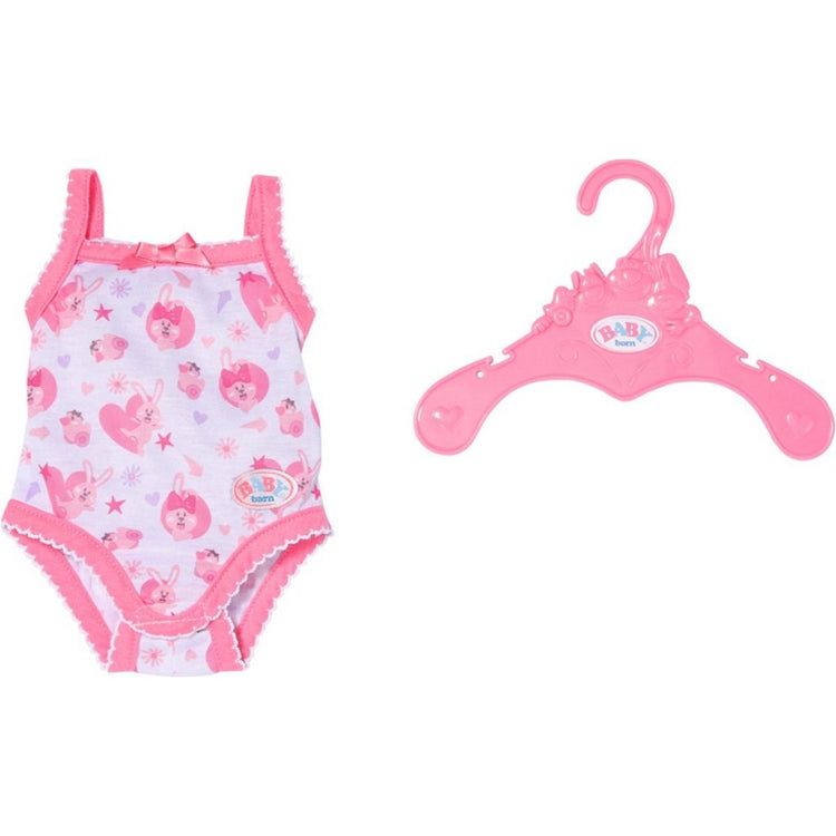 Bébé né bodper 43 cm blanc rose